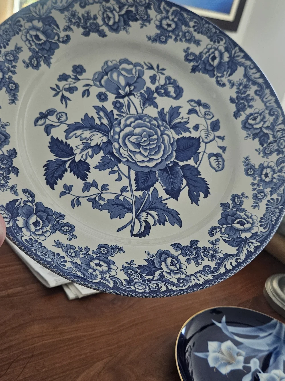 Spode Blue and White Floral Oval Serving Platter